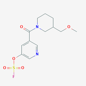 molecular formula C13H17FN2O5S B2360530 3-Fluorosulfonyloxy-5-[3-(methoxymethyl)piperidine-1-carbonyl]pyridine CAS No. 2418709-55-2