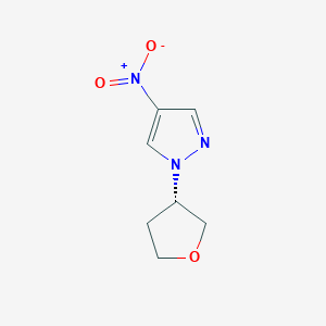 molecular formula C7H9N3O3 B2360552 (S)-4-Nitro-1-(tetrahydrofuran-3-yl)-1h-pyrazole CAS No. 1805813-36-8