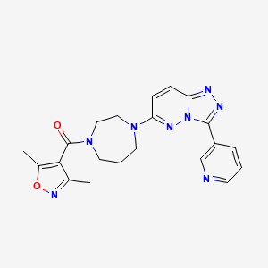 molecular formula C21H22N8O2 B2360554 (3,5-Dimethyl-1,2-oxazol-4-yl)-[4-(3-pyridin-3-yl-[1,2,4]triazolo[4,3-b]pyridazin-6-yl)-1,4-diazepan-1-yl]methanone CAS No. 2380184-64-3