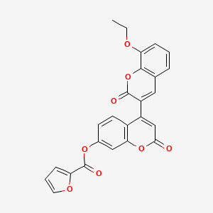molecular formula C25H16O8 B2360555 4-(8-Ethoxy-2-oxochromen-3-yl)-2-oxochromen-7-yl furan-2-carboxylate CAS No. 896034-99-4