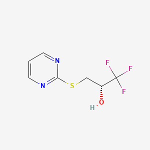 molecular formula C7H7F3N2OS B2360559 (2S)-1,1,1-trifluoro-3-(2-pyrimidinylsulfanyl)-2-propanol CAS No. 477712-81-5