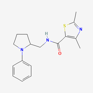 molecular formula C17H21N3OS B2360561 2,4-dimethyl-N-((1-phenylpyrrolidin-2-yl)methyl)thiazole-5-carboxamide CAS No. 1797707-93-7