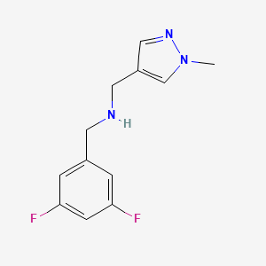 molecular formula C12H13F2N3 B2360567 N-(3,5-Difluorobenzyl)-1-(1-methyl-1H-pyrazol-4-yl)methanamine CAS No. 1006436-32-3