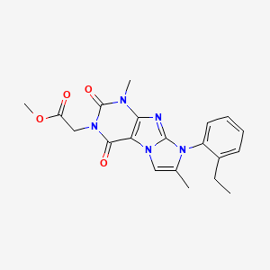 molecular formula C20H21N5O4 B2360571 methyl 2-(8-(2-ethylphenyl)-1,7-dimethyl-2,4-dioxo-1H-imidazo[2,1-f]purin-3(2H,4H,8H)-yl)acetate CAS No. 887465-89-6
