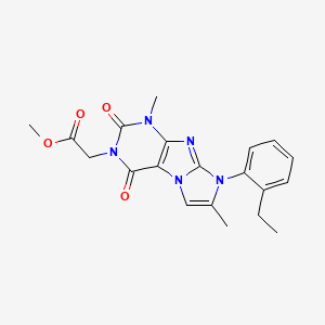 molecular formula C20H21N5O4 B2360571 2-(8-(2-乙基苯基)-1,7-二甲基-2,4-二氧代-1H-咪唑并[2,1-f]嘌呤-3(2H,4H,8H)-基)乙酸甲酯 CAS No. 887465-89-6