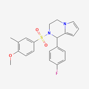 molecular formula C21H21FN2O3S B2360573 1-(4-氟苯基)-2-((4-甲氧基-3-甲基苯基)磺酰基)-1,2,3,4-四氢吡咯并[1,2-a]吡嗪 CAS No. 900010-87-9