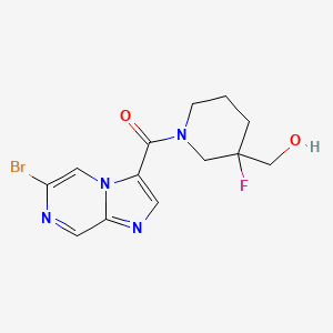 (1-{6-Bromoimidazo[1,2-a]pyrazine-3-carbonyl}-3-fluoropiperidin-3-yl)methanol