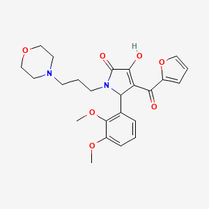 molecular formula C24H28N2O7 B2360590 5-(2,3-dimethoxyphenyl)-4-(furan-2-carbonyl)-3-hydroxy-1-(3-morpholinopropyl)-1H-pyrrol-2(5H)-one CAS No. 370575-69-2