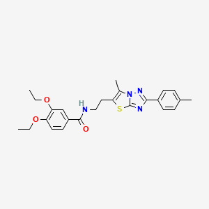 3,4-diethoxy-N-(2-(6-methyl-2-(p-tolyl)thiazolo[3,2-b][1,2,4]triazol-5-yl)ethyl)benzamide