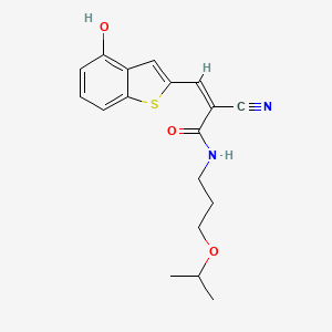 molecular formula C18H20N2O3S B2360607 (Z)-2-Cyano-3-(4-hydroxy-1-benzothiophen-2-yl)-N-(3-propan-2-yloxypropyl)prop-2-enamide CAS No. 2094952-36-8