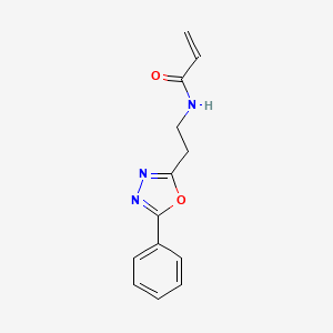 molecular formula C13H13N3O2 B2360626 N-[2-(5-Phenyl-1,3,4-oxadiazol-2-yl)ethyl]prop-2-enamide CAS No. 2411308-76-2