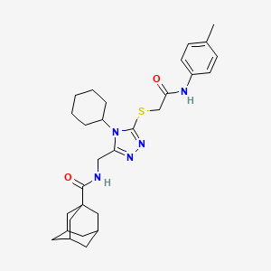 molecular formula C29H39N5O2S B2360631 N-[[4-cyclohexyl-5-[2-(4-methylanilino)-2-oxoethyl]sulfanyl-1,2,4-triazol-3-yl]methyl]adamantane-1-carboxamide CAS No. 477304-35-1