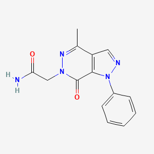 molecular formula C14H13N5O2 B2360636 2-(4-methyl-7-oxo-1-phenyl-1H-pyrazolo[3,4-d]pyridazin-6(7H)-yl)acetamide CAS No. 942008-50-6