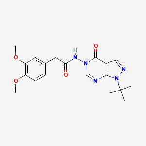 molecular formula C19H23N5O4 B2360638 N-(1-(tert-butyl)-4-oxo-1H-pyrazolo[3,4-d]pyrimidin-5(4H)-yl)-2-(3,4-dimethoxyphenyl)acetamide CAS No. 899945-60-9