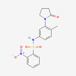 molecular formula C17H17N3O5S B2360640 N-(4-甲基-3-(2-氧代吡咯烷-1-基)苯基)-2-硝基苯磺酰胺 CAS No. 941872-20-4