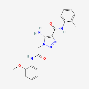molecular formula C19H20N6O3 B2360642 5-amino-1-{2-[(2-methoxyphenyl)amino]-2-oxoethyl}-N-(2-methylphenyl)-1H-1,2,3-triazole-4-carboxamide CAS No. 901017-99-0