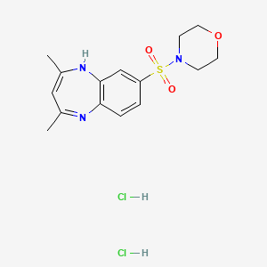 molecular formula C15H21Cl2N3O3S B2360653 2,4-二甲基-8-(吗啉-4-磺酰基)-1H-1,5-苯并二氮杂环己烷二盐酸盐 CAS No. 2094303-60-1