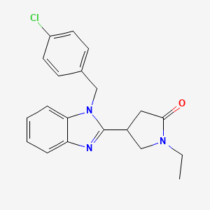 molecular formula C20H20ClN3O B2360656 4-(1-(4-chlorobenzyl)-1H-benzo[d]imidazol-2-yl)-1-ethylpyrrolidin-2-one CAS No. 915189-56-9