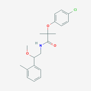 molecular formula C20H24ClNO3 B2360661 2-(4-chlorophenoxy)-N-(2-methoxy-2-(o-tolyl)ethyl)-2-methylpropanamide CAS No. 1797087-63-8