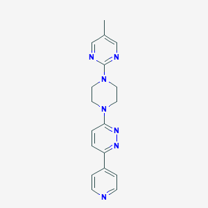 molecular formula C18H19N7 B2360662 3-[4-(5-Methylpyrimidin-2-yl)piperazin-1-yl]-6-pyridin-4-ylpyridazine CAS No. 2380143-81-5