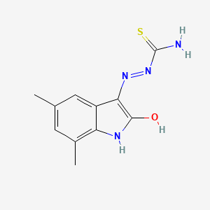 molecular formula C11H12N4OS B2360665 5,7-Dimethylisatin, 3-thiosemicarbazone CAS No. 17765-88-7