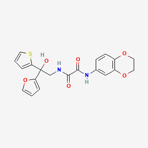 molecular formula C20H18N2O6S B2360666 N1-(2,3-二氢苯并[b][1,4]二氧杂环-6-基)-N2-(2-(呋喃-2-基)-2-羟基-2-(噻吩-2-基)乙基)草酰胺 CAS No. 1903592-36-8