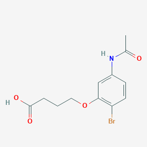molecular formula C12H14BrNO4 B2360667 4-(2-Bromo-5-acetamidophenoxy)butanoic acid CAS No. 1554163-94-8