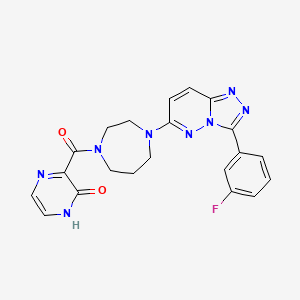 molecular formula C21H19FN8O2 B2360687 3-[4-[3-(3-Fluorophenyl)-[1,2,4]triazolo[4,3-b]pyridazin-6-yl]-1,4-diazepane-1-carbonyl]-1H-pyrazin-2-one CAS No. 2380180-95-8