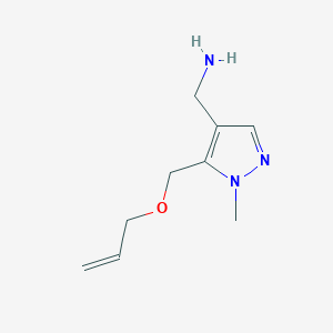 molecular formula C9H15N3O B2360693 [1-Methyl-5-(prop-2-enoxymethyl)pyrazol-4-yl]methanamine CAS No. 1883717-24-5