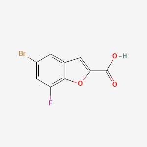 molecular formula C9H4BrFO3 B2360698 5-溴-7-氟-1-苯并呋喃-2-羧酸 CAS No. 1249506-21-5