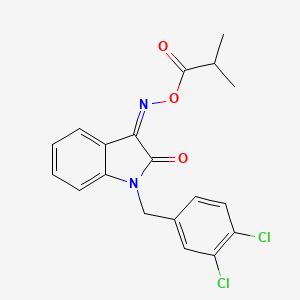 molecular formula C19H16Cl2N2O3 B2360700 1-(3,4-Dichlorbenzyl)-3-[(Isobutyryloxy)imino]-1,3-dihydro-2H-indol-2-on CAS No. 303996-84-1