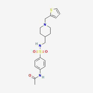 N-(4-(N-((1-(thiophen-2-ylmethyl)piperidin-4-yl)methyl)sulfamoyl)phenyl)acetamide