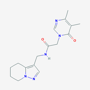 molecular formula C16H21N5O2 B2360706 2-(4,5-dimethyl-6-oxopyrimidin-1(6H)-yl)-N-((4,5,6,7-tetrahydropyrazolo[1,5-a]pyridin-3-yl)methyl)acetamide CAS No. 2034337-07-8