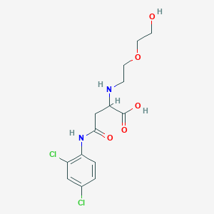 molecular formula C14H18Cl2N2O5 B2360711 4-(2,4-Dichloroanilino)-2-[2-(2-hydroxyethoxy)ethylamino]-4-oxobutanoic acid CAS No. 1030612-51-1