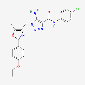 molecular formula C22H21ClN6O3 B2360717 5-amino-N-(4-chlorophenyl)-1-{[2-(4-ethoxyphenyl)-5-methyl-1,3-oxazol-4-yl]methyl}-1H-1,2,3-triazole-4-carboxamide CAS No. 1112307-77-3