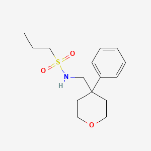 molecular formula C15H23NO3S B2360719 N-((4-苯基四氢-2H-吡喃-4-基)甲基)丙烷-1-磺酰胺 CAS No. 1207018-36-7