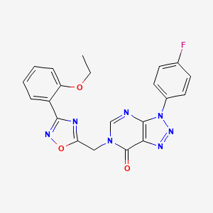 molecular formula C21H16FN7O3 B2360730 6-((3-(2-ethoxyphenyl)-1,2,4-oxadiazol-5-yl)methyl)-3-(4-fluorophenyl)-3H-[1,2,3]triazolo[4,5-d]pyrimidin-7(6H)-one CAS No. 1207040-16-1