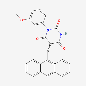 molecular formula C26H18N2O4 B2360744 5-(9-蒽基亚甲基)-1-(3-甲氧基苯基)嘧啶-2,4,6(1H,3H,5H)-三酮 CAS No. 314054-40-5
