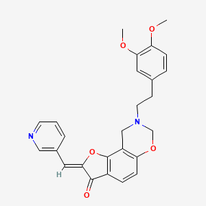 molecular formula C26H24N2O5 B2360746 (2Z)-8-[2-(3,4-二甲氧基苯基)乙基]-2-(吡啶-3-基亚甲基)-8,9-二氢-7H-呋并[2,3-f][1,3]苯并恶嗪-3(2H)-酮 CAS No. 951983-76-9