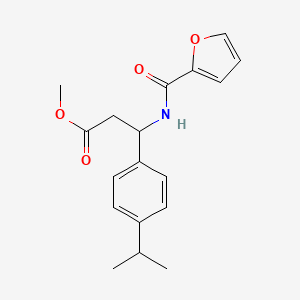 molecular formula C18H21NO4 B2360749 Methyl 3-[(2-furylcarbonyl)amino]-3-(4-isopropylphenyl)propanoate CAS No. 478249-91-1