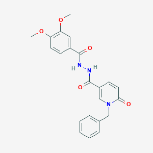 molecular formula C22H21N3O5 B2360755 1-benzyl-N'-(3,4-dimethoxybenzoyl)-6-oxo-1,6-dihydropyridine-3-carbohydrazide CAS No. 1105243-74-0
