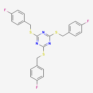 molecular formula C24H18F3N3S3 B2360756 2,4,6-Tris((4-fluorobenzyl)thio)-1,3,5-triazine CAS No. 303091-06-7