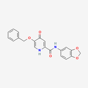 molecular formula C20H16N2O5 B2360757 N-(1,3-benzodioxol-5-yl)-5-(benzyloxy)-4-hydroxypyridine-2-carboxamide CAS No. 1021261-23-3
