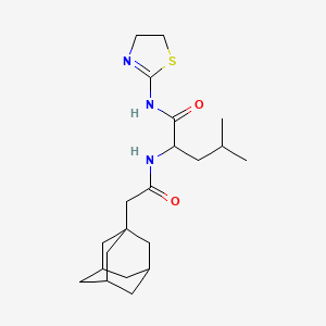 molecular formula C21H33N3O2S B2360758 2-[[2-(1-adamantyl)acetyl]amino]-N-(4,5-dihydro-1,3-thiazol-2-yl)-4-methylpentanamide CAS No. 1008461-79-7