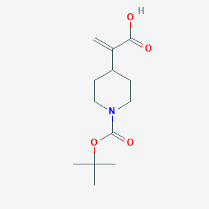 molecular formula C13H21NO4 B2360764 2-[1-[(2-甲基丙烷-2-基)氧羰基]哌啶-4-基]丙-2-烯酸 CAS No. 815618-31-6