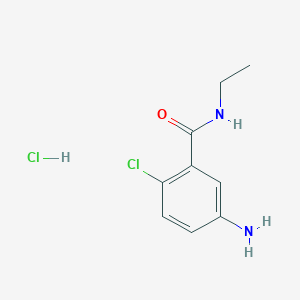 molecular formula C9H12Cl2N2O B2360768 5-Amino-2-chloro-N-ethylbenzamide hydrochloride CAS No. 1268990-57-3
