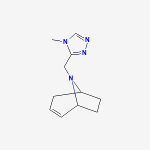 molecular formula C11H16N4 B2360777 8-[(4-Methyl-4H-1,2,4-triazol-3-yl)methyl]-8-azabicyclo[3.2.1]oct-2-en CAS No. 2326230-41-3