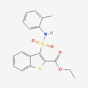 molecular formula C18H17NO4S2 B2360778 Ethyl 3-[(2-methylphenyl)sulfamoyl]-1-benzothiophene-2-carboxylate CAS No. 932519-97-6