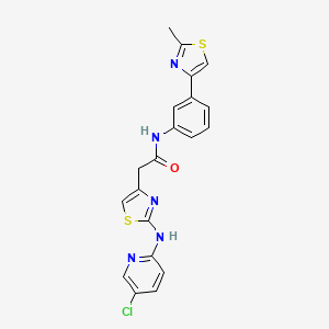2-(2-((5-chloropyridin-2-yl)amino)thiazol-4-yl)-N-(3-(2-methylthiazol-4-yl)phenyl)acetamide