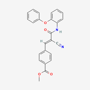 molecular formula C24H18N2O4 B2360799 methyl 4-[(E)-2-cyano-3-oxo-3-(2-phenoxyanilino)prop-1-enyl]benzoate CAS No. 748779-52-4